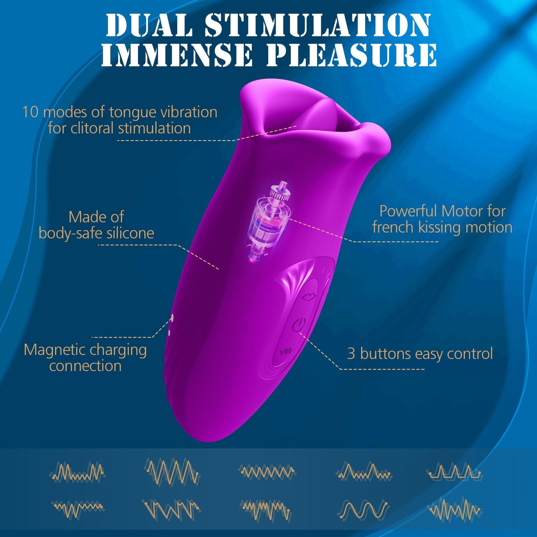 Tongue licking multi-frequency vibration bite licking mouth fun vibrator