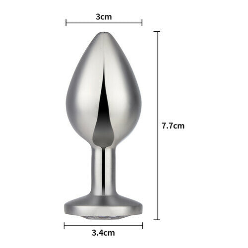 Silver Jewelled Aluminium Beginner's Butt Plug 2.7 Inch