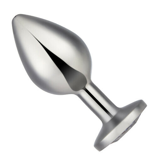 Silver Jewelled Aluminium Beginner's Butt Plug 2.7 Inch