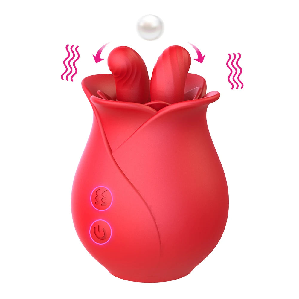 Rose vibrating egg tongue licking and sucking vibrating sex toy