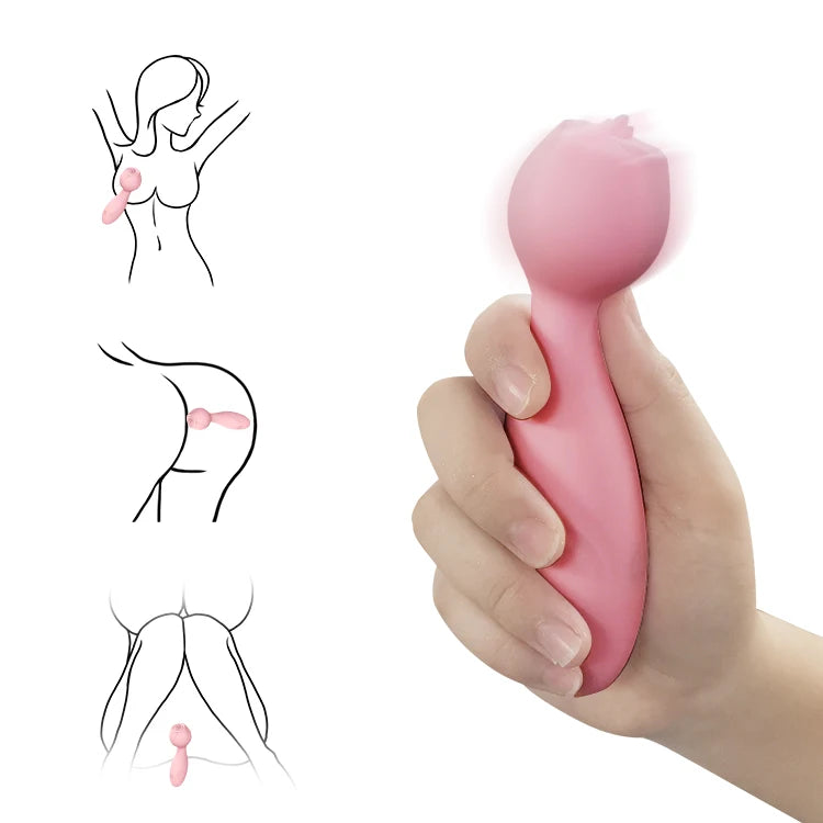 Pink Rose Tongue Clitoral Vibrator