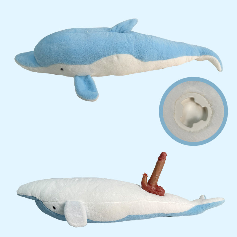 Dolphin Plush Dildo Machine Thrusting Licking Dildo Machine Sex Toy With Remote Control
