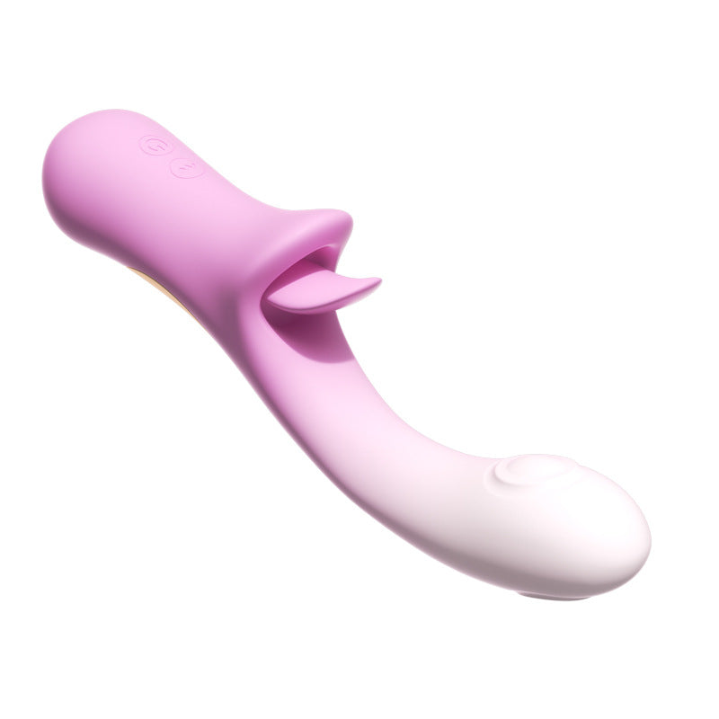 Tongue-licking  tapping vibrating wand - the ultimate orgasm tool for self-pleasure