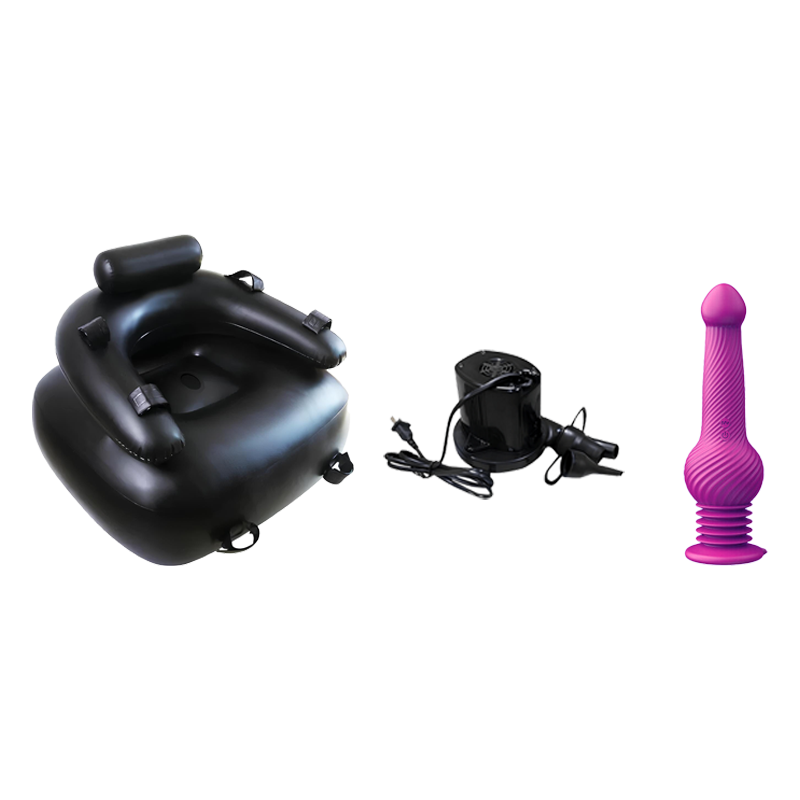 Inflatable Sex Chair with Bondage Set – Erotic Furniture with Dildo Mount & Electric Pump for Couples