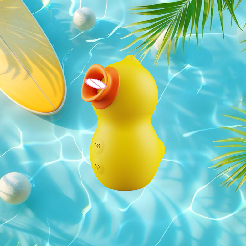 Licking duck tongue licking and sucking flirting vibrator