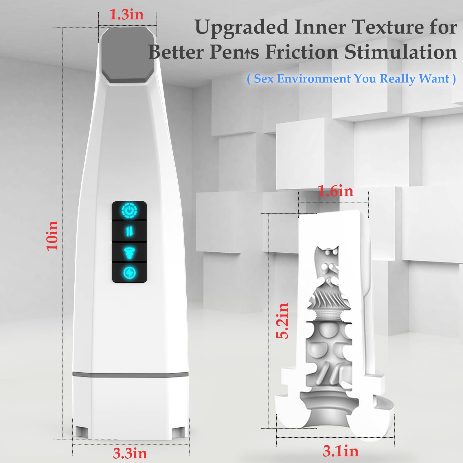 007-Ⅲ Penis 4D Clip Suction Smart Real Voice Tongue Lick Male Masturbator Cup