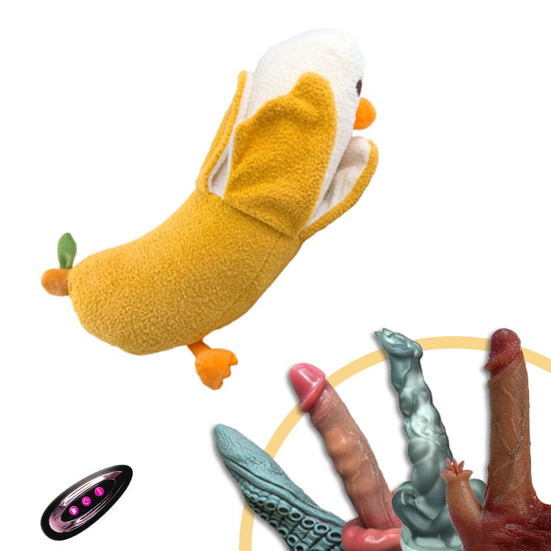 Banana-Duck Plush Dildo Machine Thrusting Licking Dildo Machine Sex Toy With Remote Control