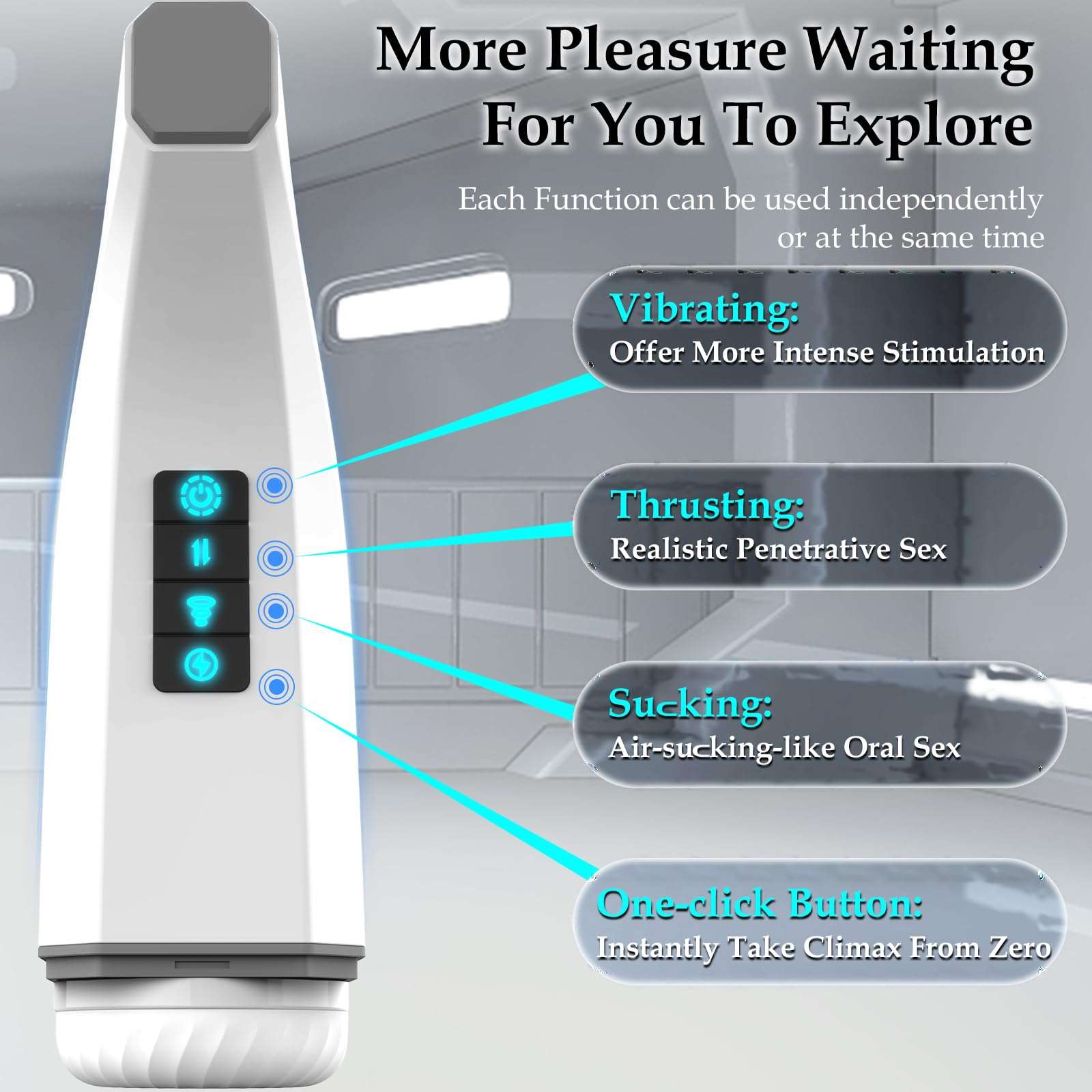 007-Ⅲ Penis 4D Clip Suction Smart Real Voice Tongue Lick Male Masturbator Cup