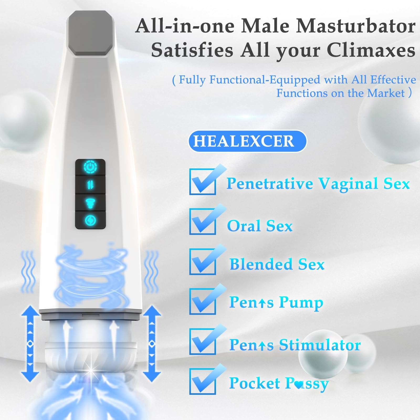007-Ⅲ Penis 4D Clip Suction Smart Real Voice Tongue Lick Male Masturbator Cup