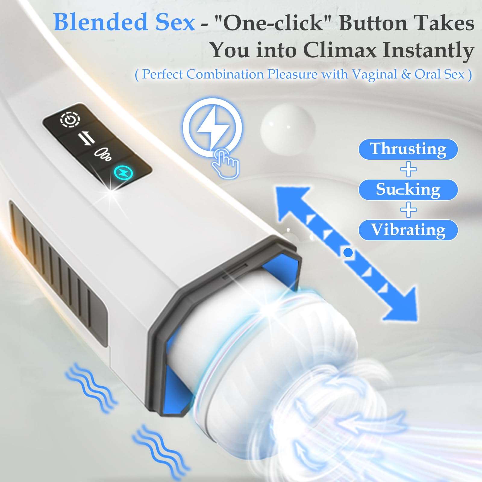 007-Ⅲ Penis 4D Clip Suction Smart Real Voice Tongue Lick Male Masturbator Cup