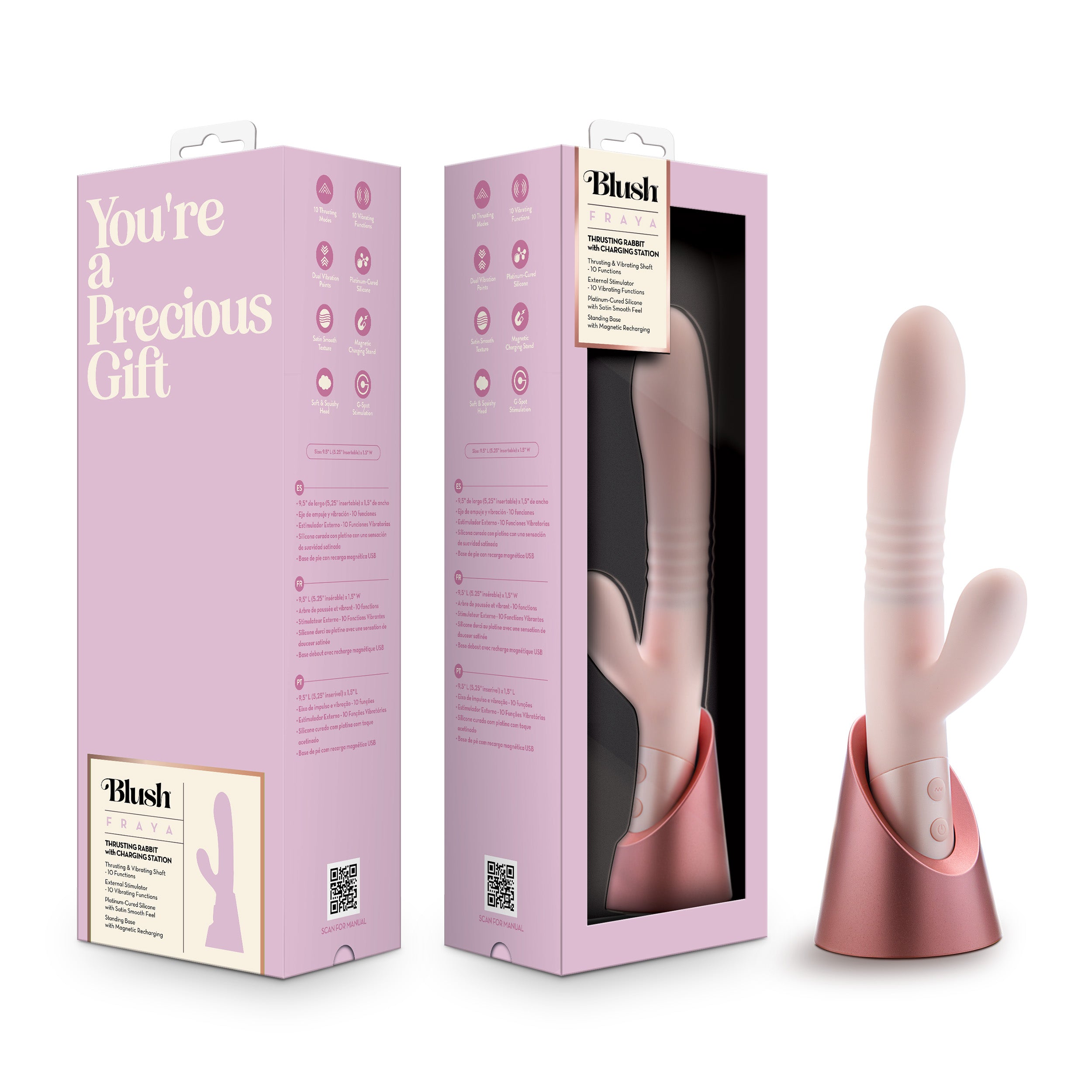 Blush Fraya Rabbit Rechargeable Vibrator Pink