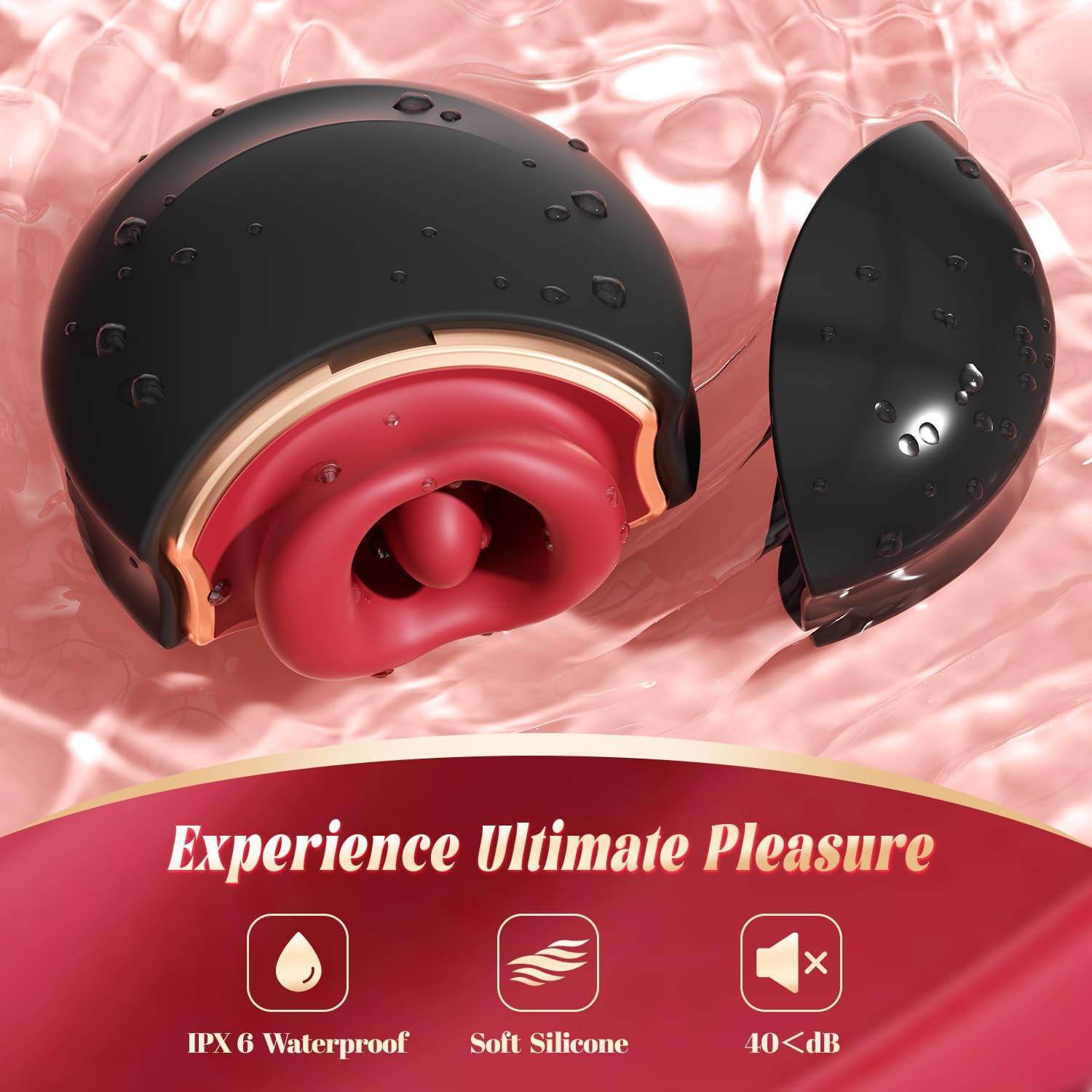 Upgraded Rose Mouth-Shaped Biting Clit Nipple Stimulation Vibrators