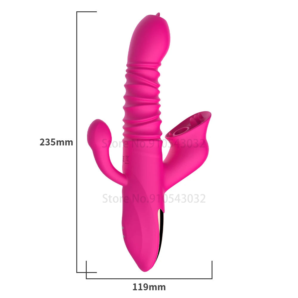 Automatic Telescopic vibrator for women G Spot Vibrador Tongue Licking Sucking sext toy for women Clitoris Stimulator Heat dildo