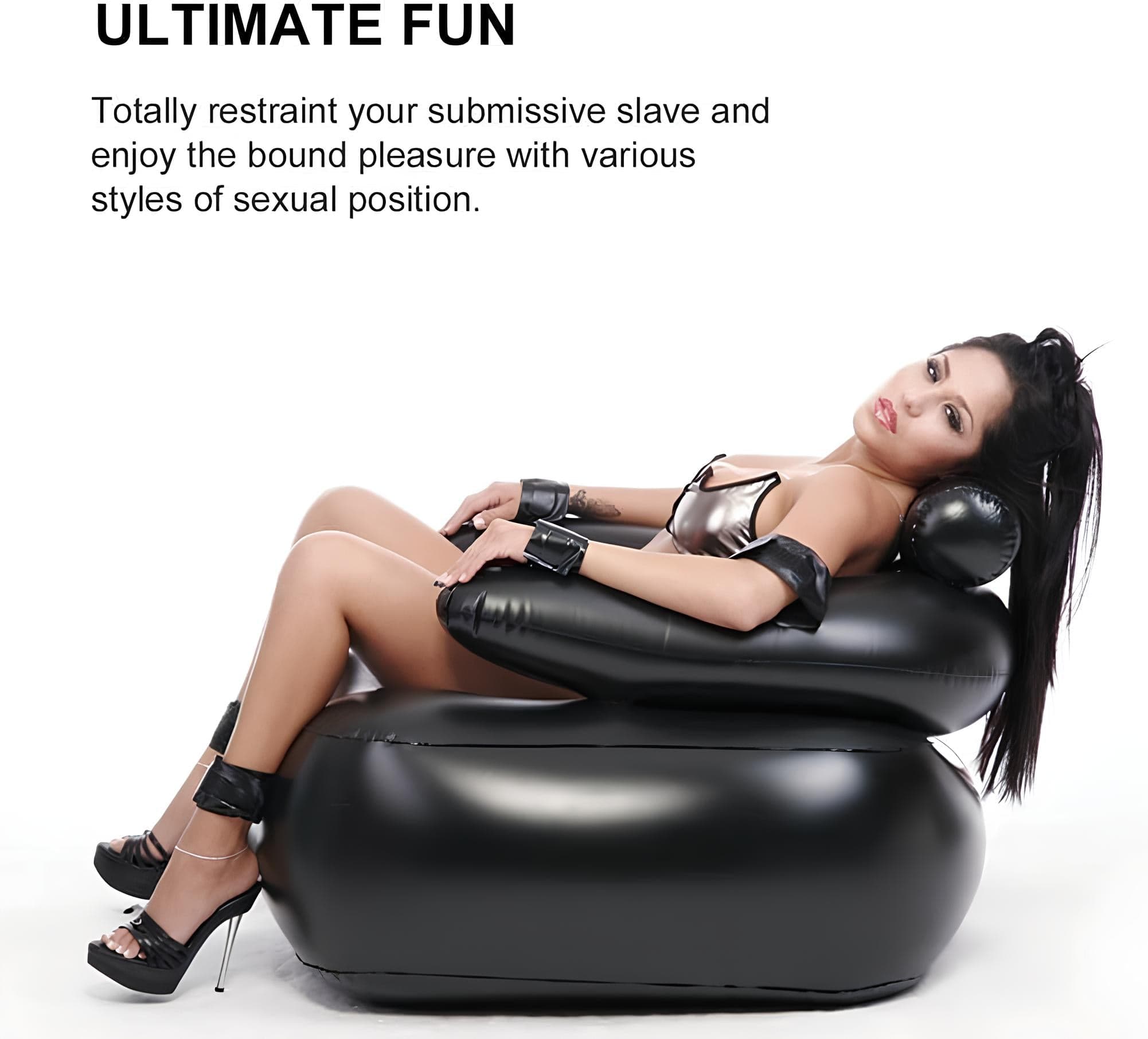 Inflatable Sex Chair with Bondage Set – Erotic Furniture with Dildo Mount & Electric Pump for Couples