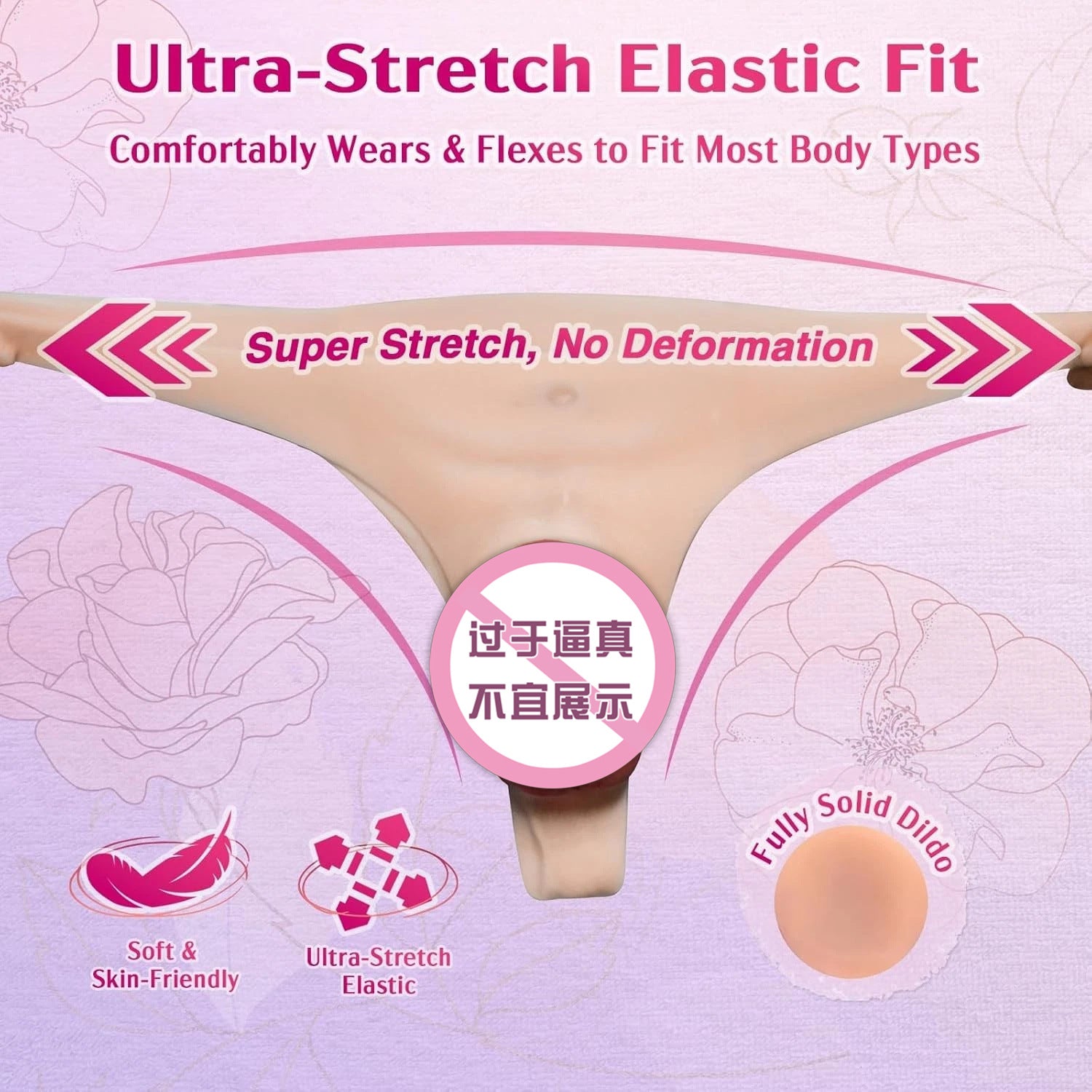 Rechargeable Silicone Strap-On Vibrator for Women