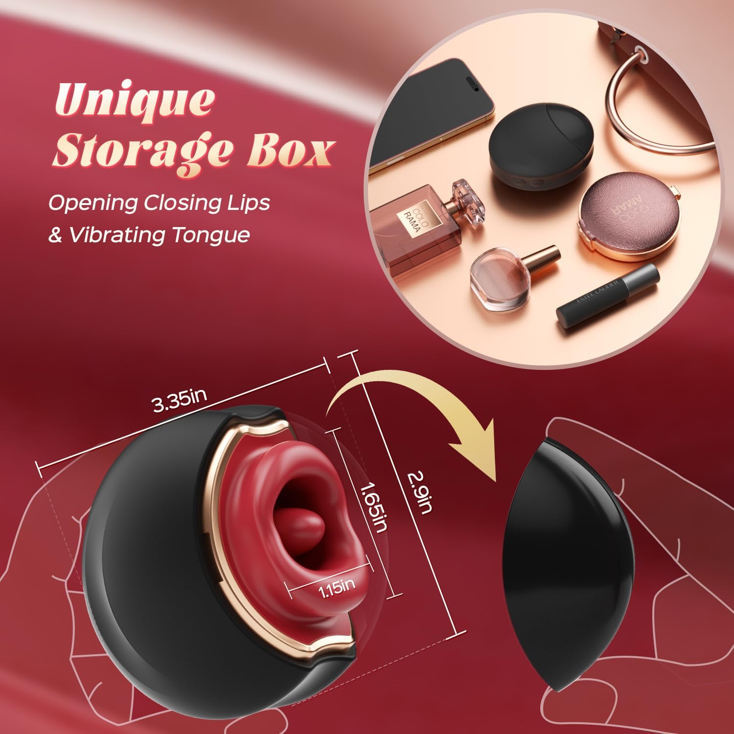 Upgraded Rose Mouth-Shaped Biting Clit Nipple Stimulation Vibrators