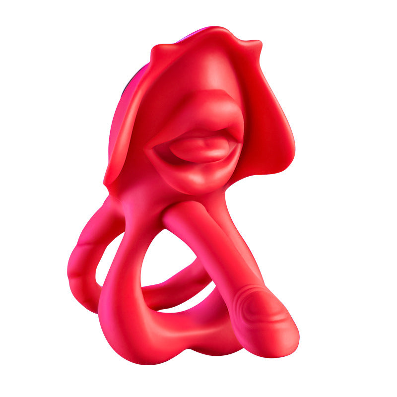 Zoom  Realistic Mouth Biting Cock Ring Clitoral Stimulator For Couple Flirting