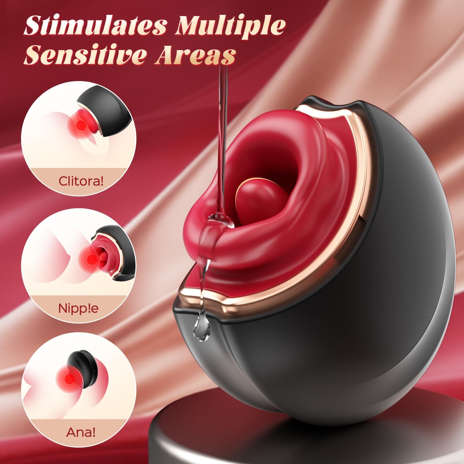 Upgraded Rose Mouth-Shaped Biting Clit Nipple Stimulation Vibrators