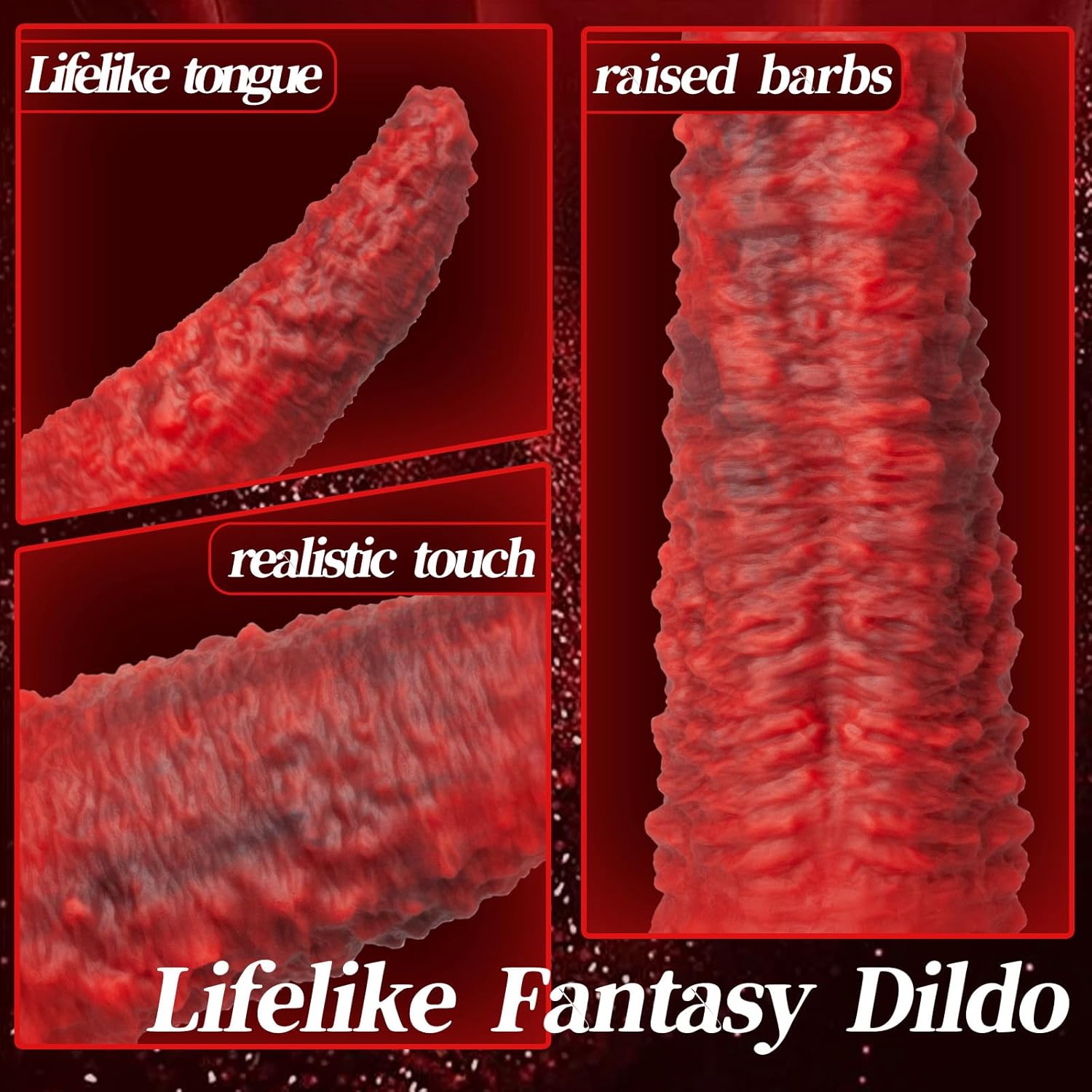 9.5-inch Realistic Monster Tongue Thrusting Dildo Vibrator With Remote Control