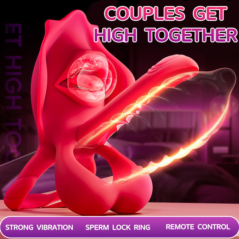 Zoom  Realistic Mouth Biting Cock Ring Clitoral Stimulator For Couple Flirting