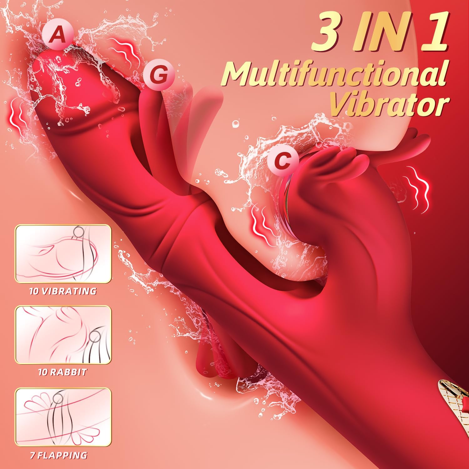 Angel 10 Tapping 7 Flapping Rabbit G Spot Vibrator