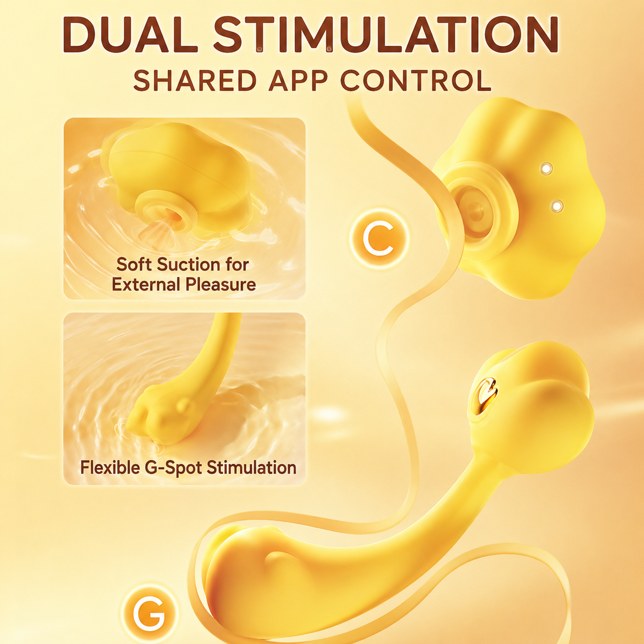 AAV Golden Mushroom Vibrator – Suction Massager for Women