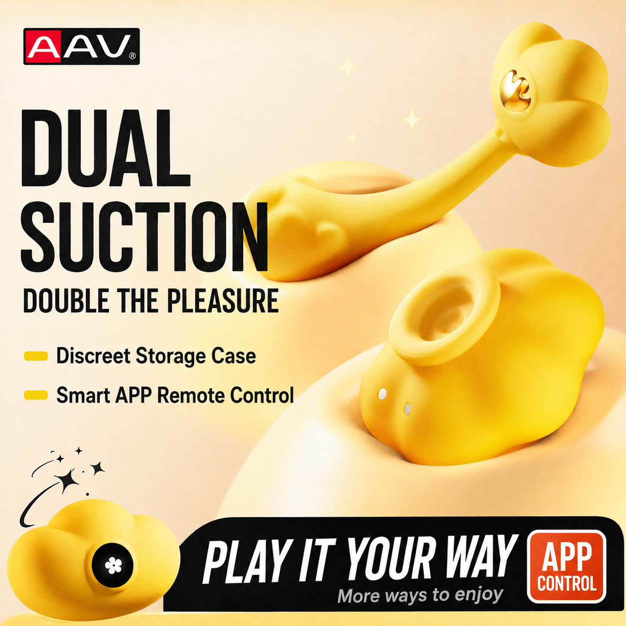 AAV Golden Mushroom Vibrator – Suction Massager for Women