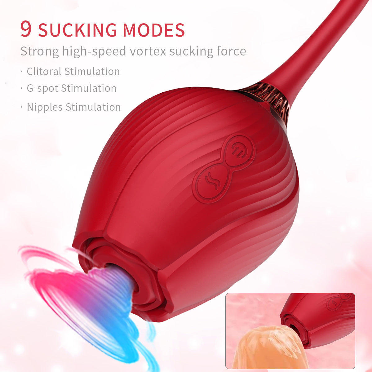 Vibrador Rose, dispositivo de masturbación de impacto telescópico totalmente automático.