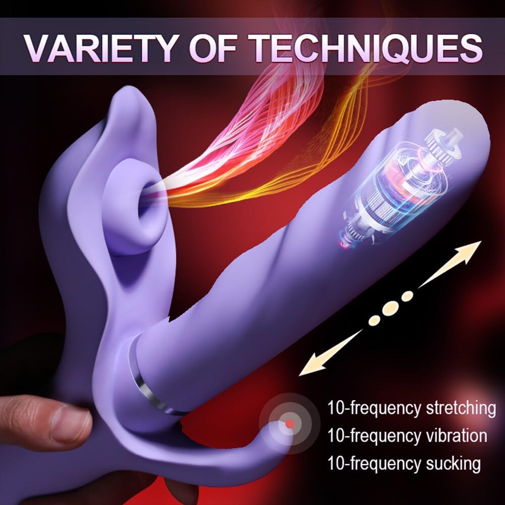 Teleskop-Vibrator-Klitoris-Stimulator Vagina G-Punkt-Massager-Silikon-Dildo-Masturbator