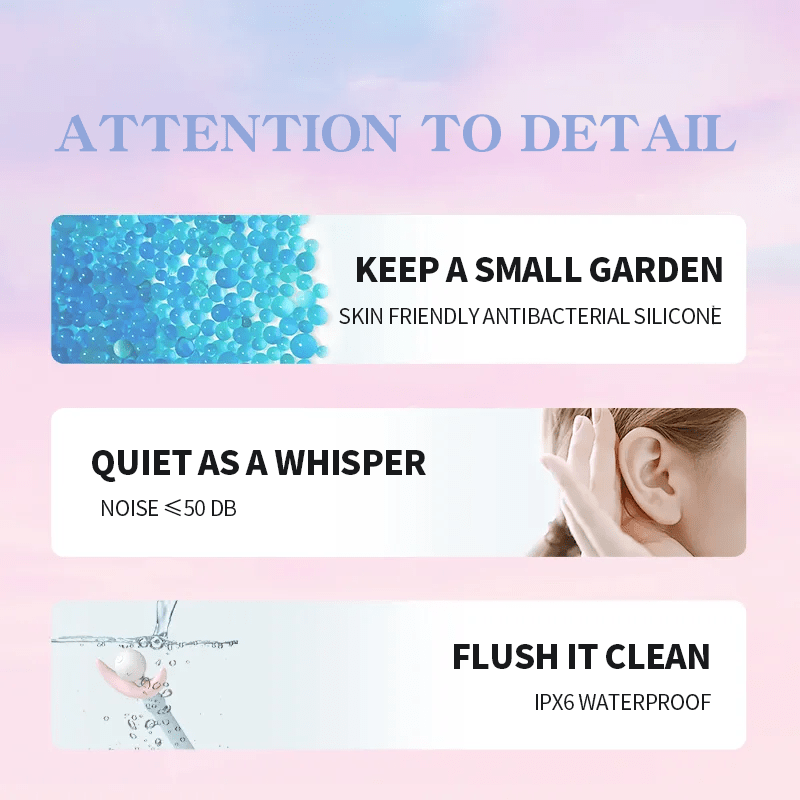 Princess Wand Vibrator – 10-Mode Detachable Clit Stimulator, IPX7 Waterproof, Quiet & Rechargeable