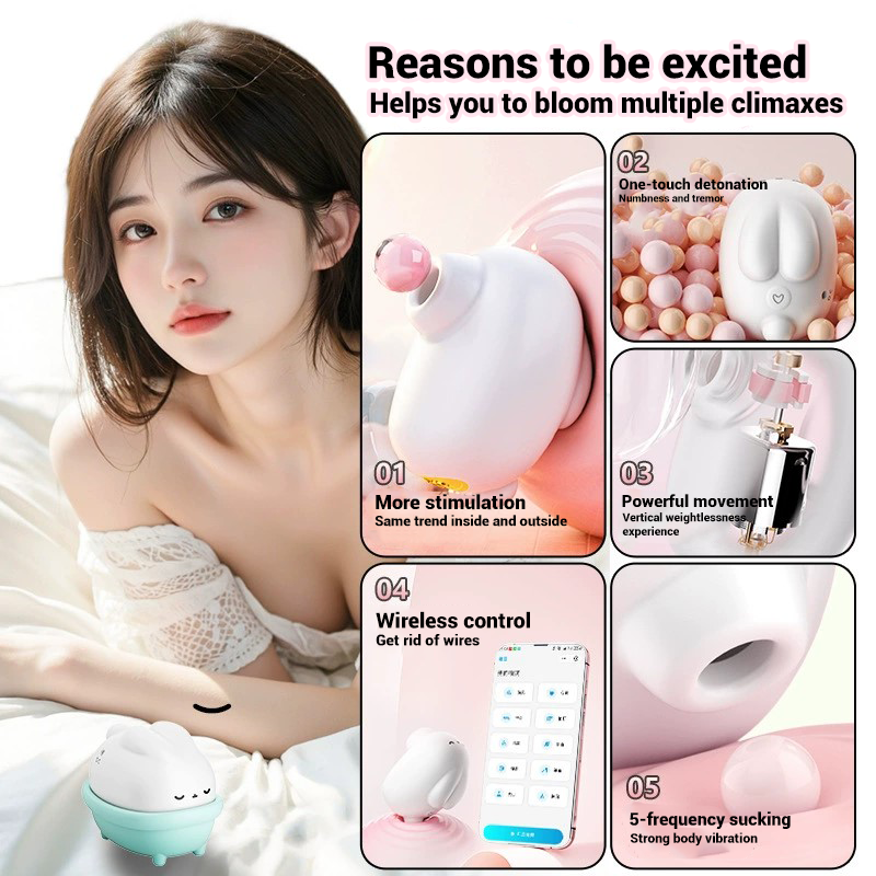 Moon Rabbit Massager Female Sucker Vibrating Egg