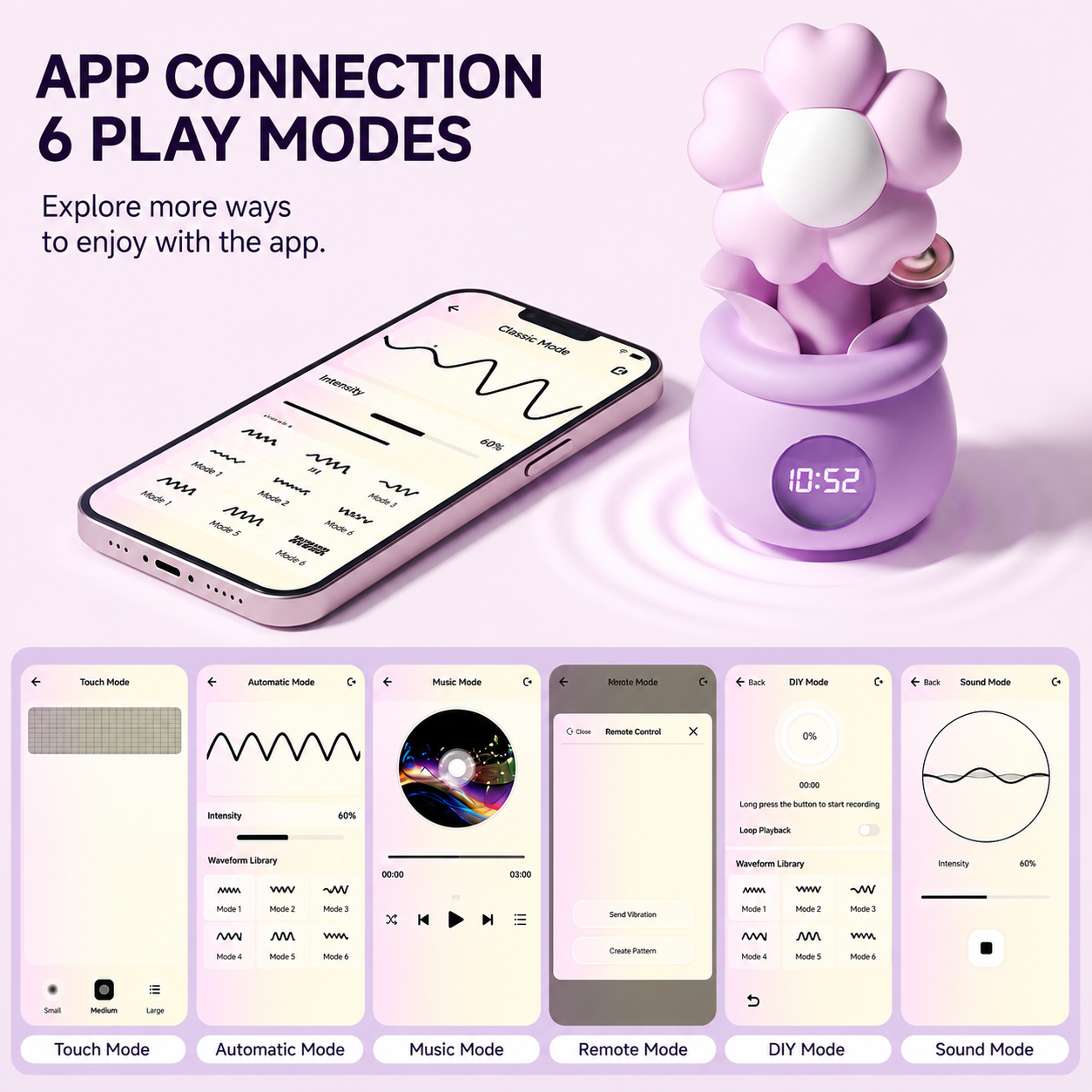 ZEMALIA Pillow Bloom Smart Flower Massager – App Controlled Vibrator with Suction Stimulation