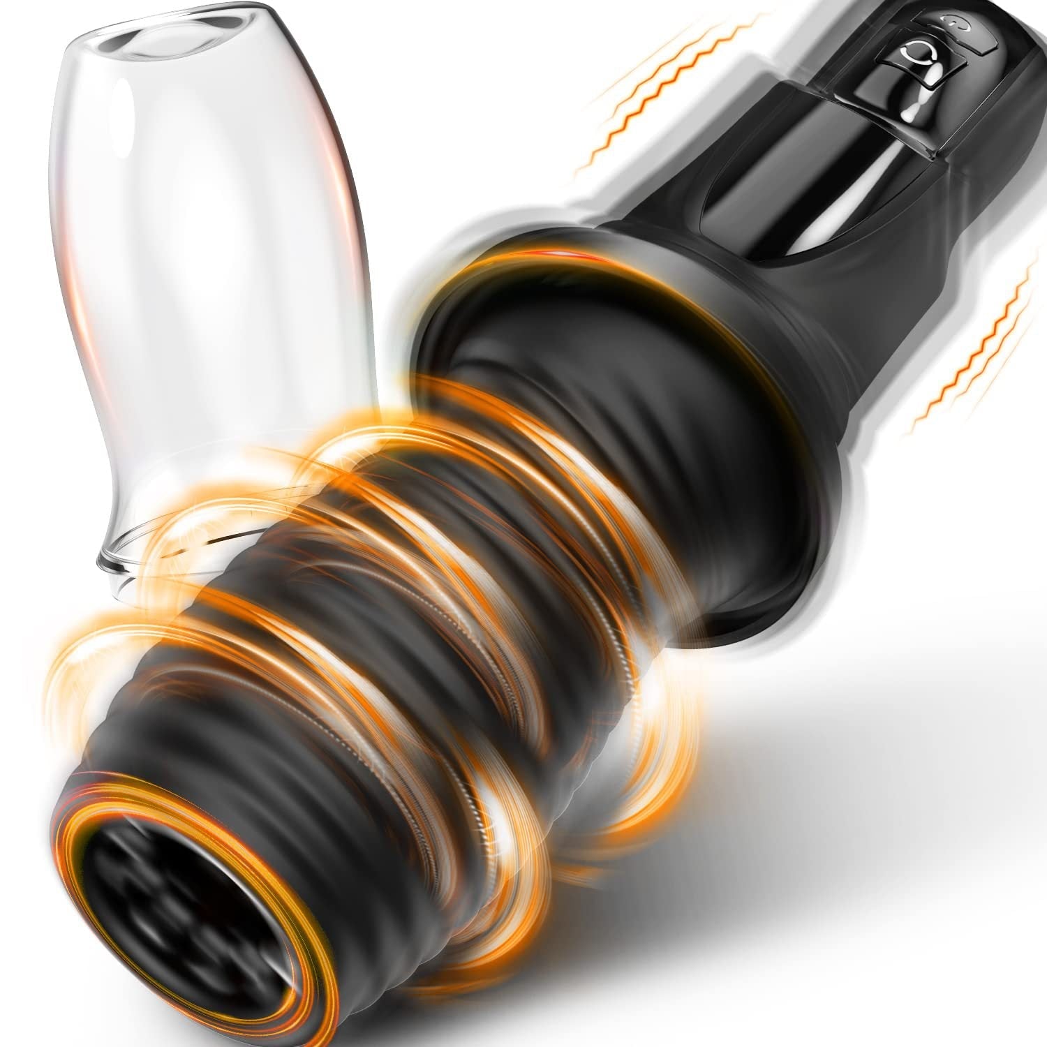 Gawk Gawk Black (mit Abdeckung) Tivino rotierende Vibration männlicher Masturbationsbecher