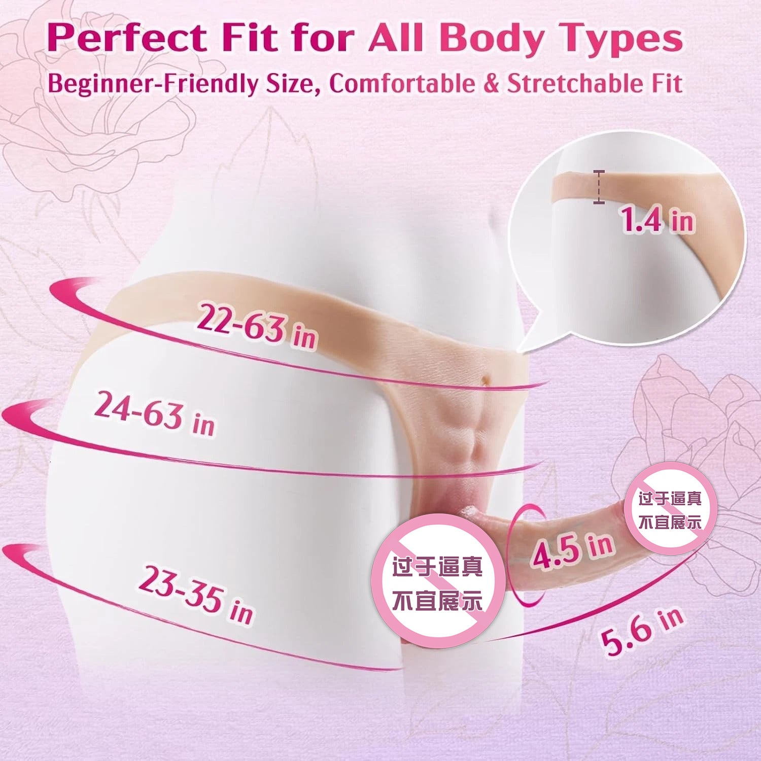 Rechargeable Silicone Strap-On Vibrator for Women