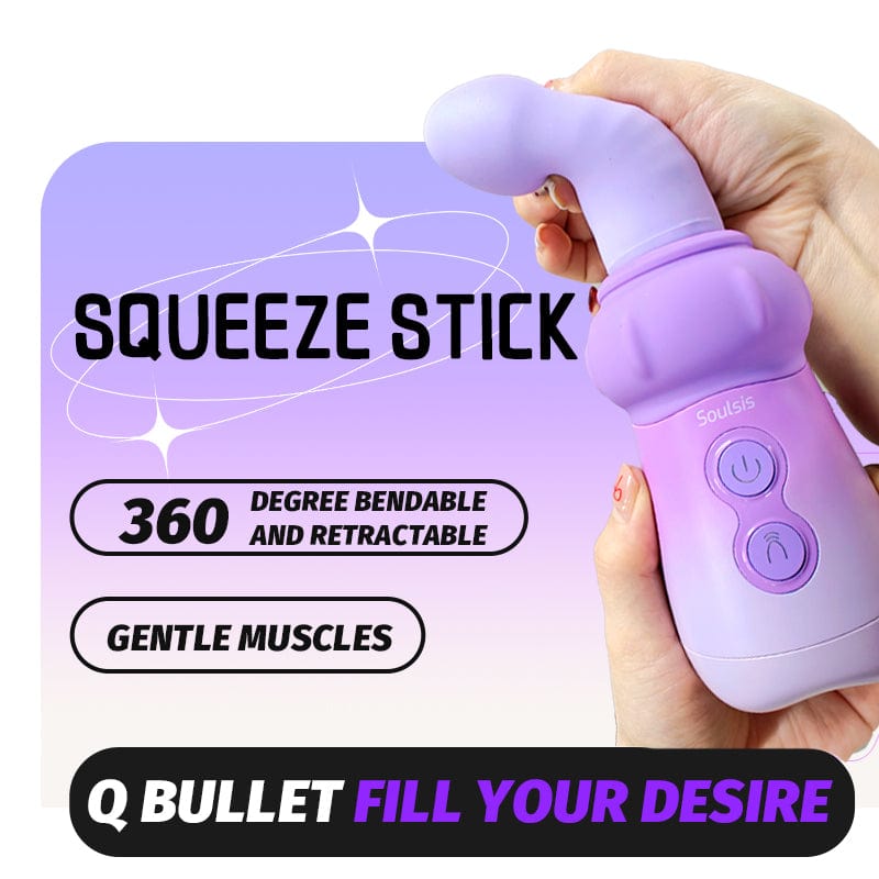 Soulsis Pinch Mushroom Dildo Vibrator With 5cm Telescopic & Vibrating Modes