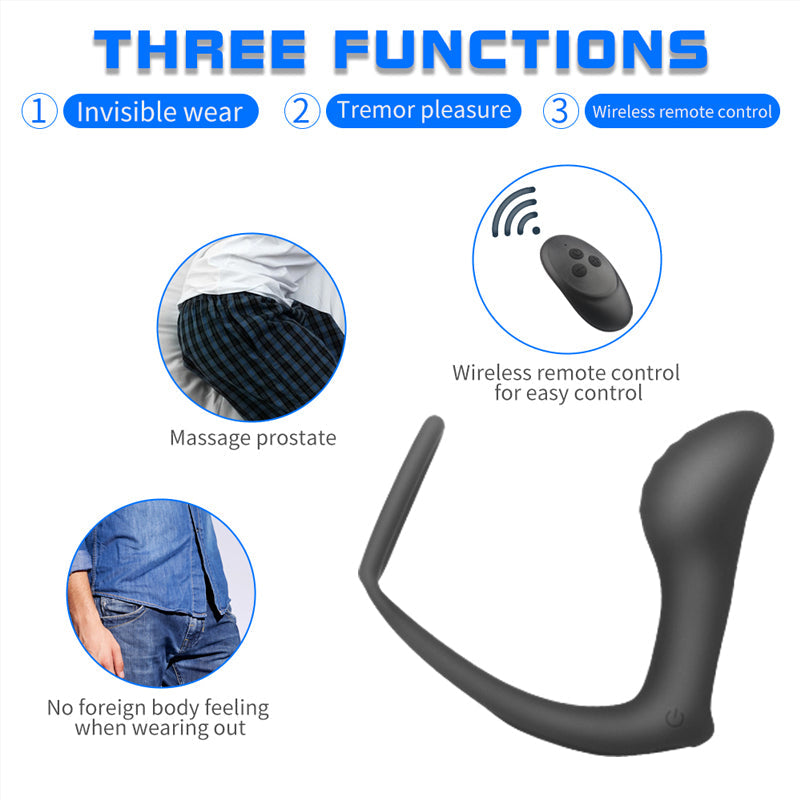 Masajeador de próstata, vibrador Anal, anillo de eyaculación retardante masculino, tapón Anal, estimulador de próstata, anillos para pene