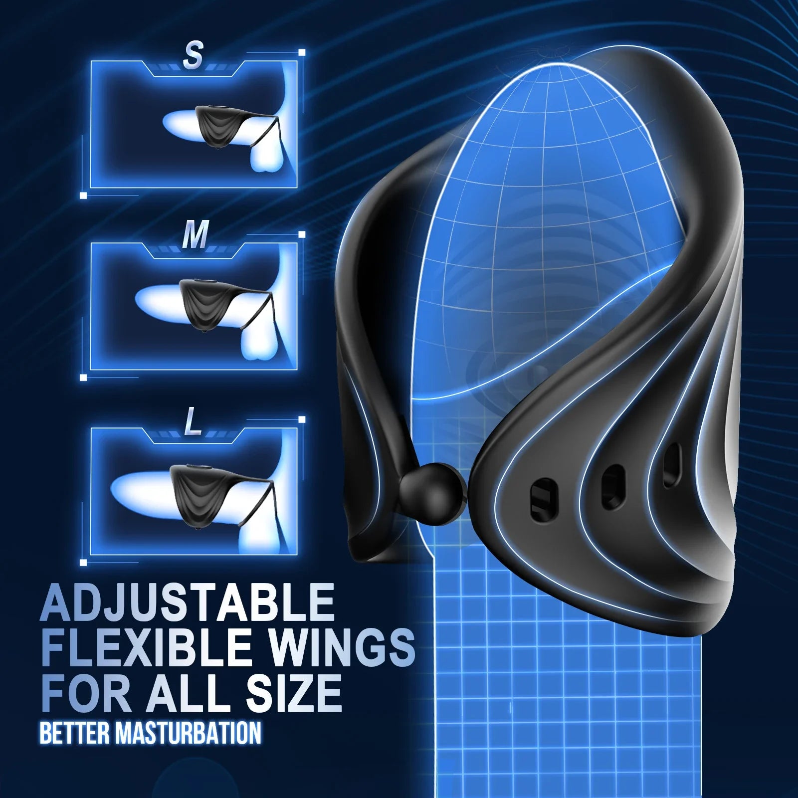 App Control inalámbrico Cock Ring Vibrador ajustable Entrenador de pene masculino