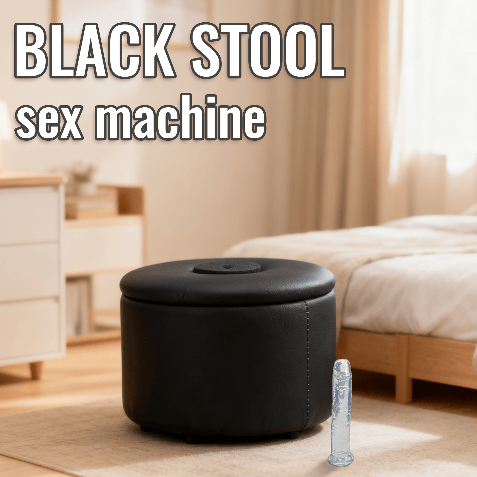Black Stool Thrusting Sex Machine With Remote Control
