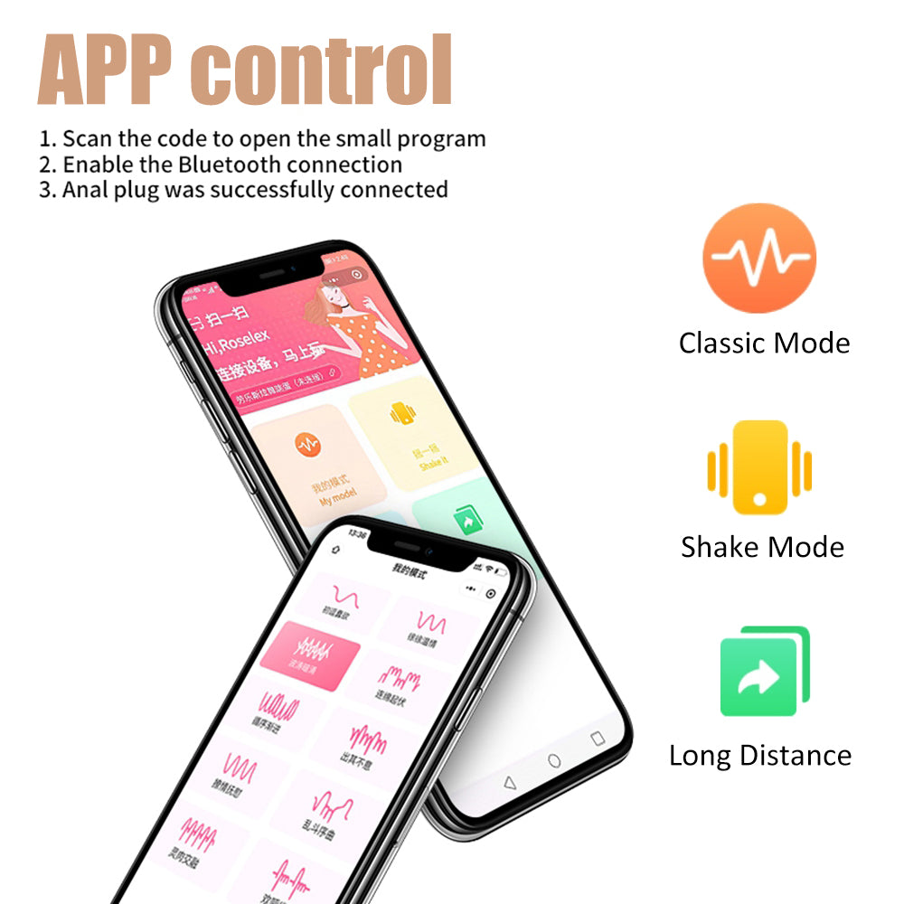 Prostata -Massagebaste App Remote Mobiltelefon Fernbedienungssteuerung Vestibular Artefact Starker Stoßschaltstein