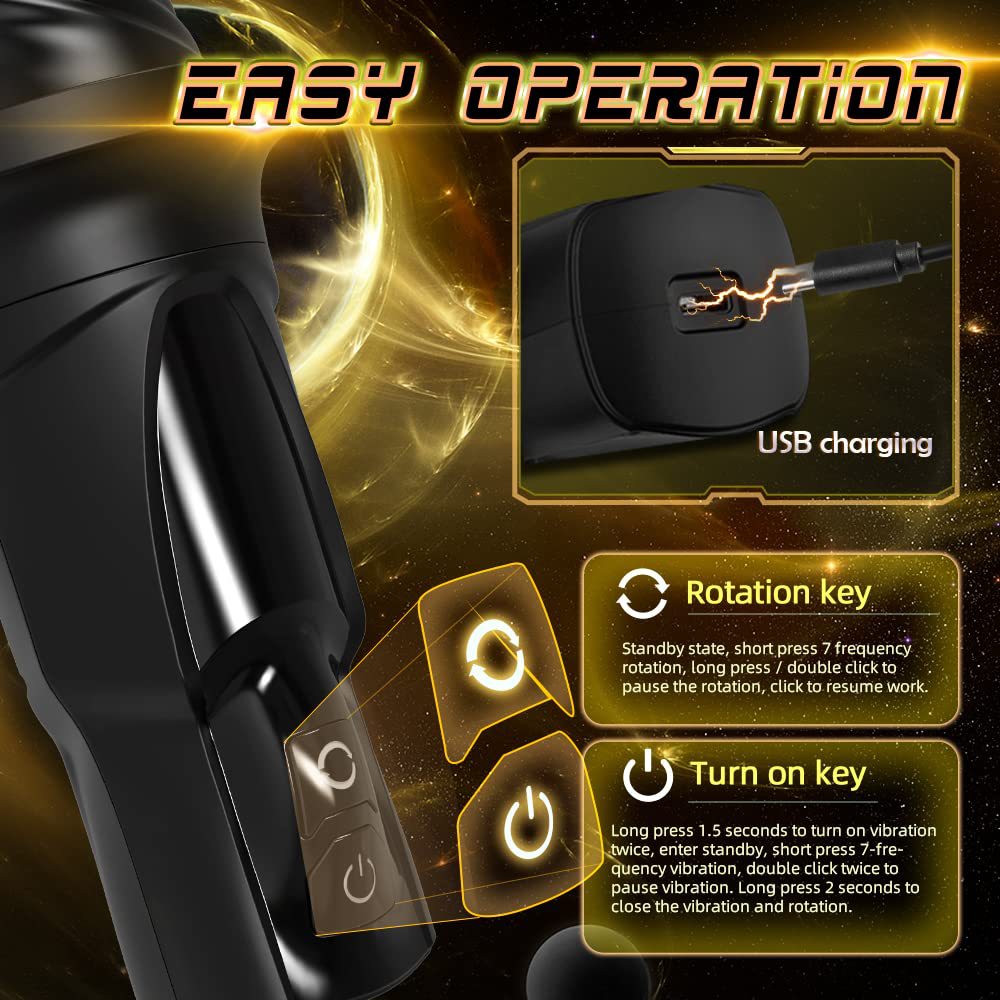 Gawk Gawk Black (mit Abdeckung) Tivino rotierende Vibration männlicher Masturbationsbecher
