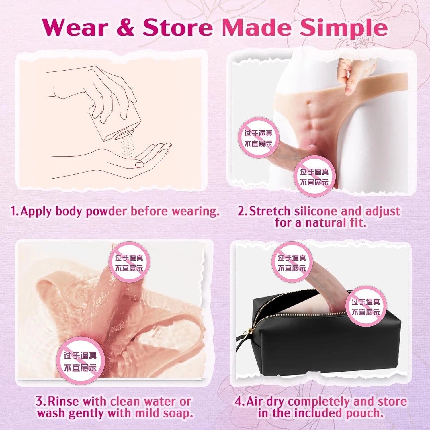 Rechargeable Silicone Strap-On Vibrator for Women