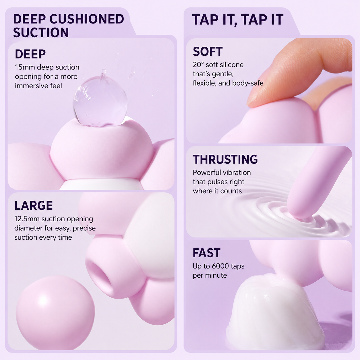 ZEMALIA Pillow Bloom Smart Flower Massager – App Controlled Vibrator with Suction Stimulation